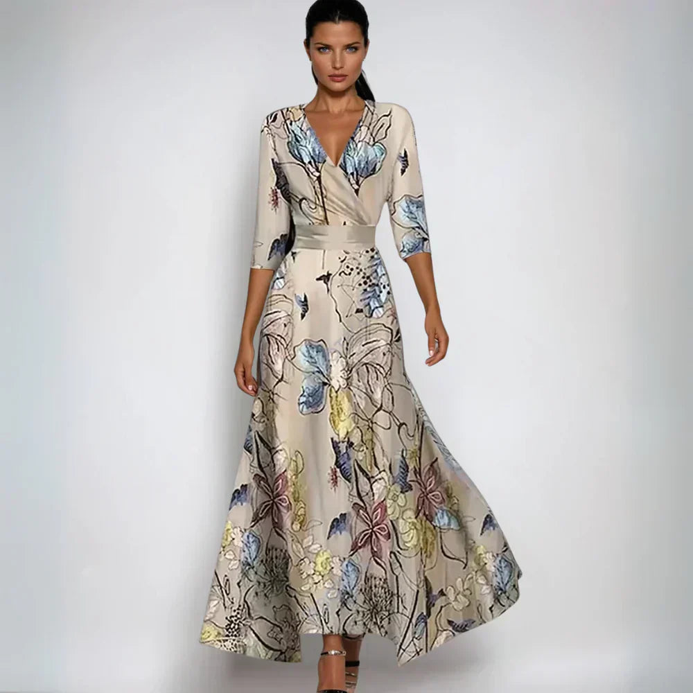 LONG SLEEVE V-NECK MAXI DRESS – Loopy Wear