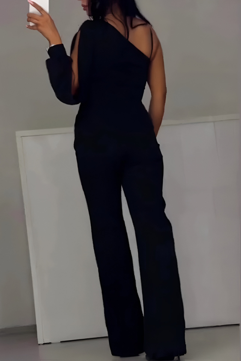 NOELIA | Asymmetrical jumpsuit with glitter detail