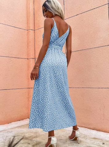 CROSSOVER NECKLINE MAXI DRESS
