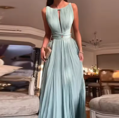 VESTIDO MAXI PLISADO