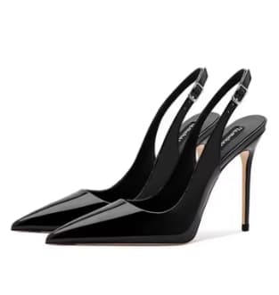 VIXEN | Lackleder-Stilettos mit verstellbarem Knöchelriemen