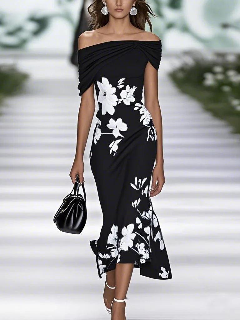 LOVELY BLACK FLORAL DRESS FOS SPECIAL OCASIONS