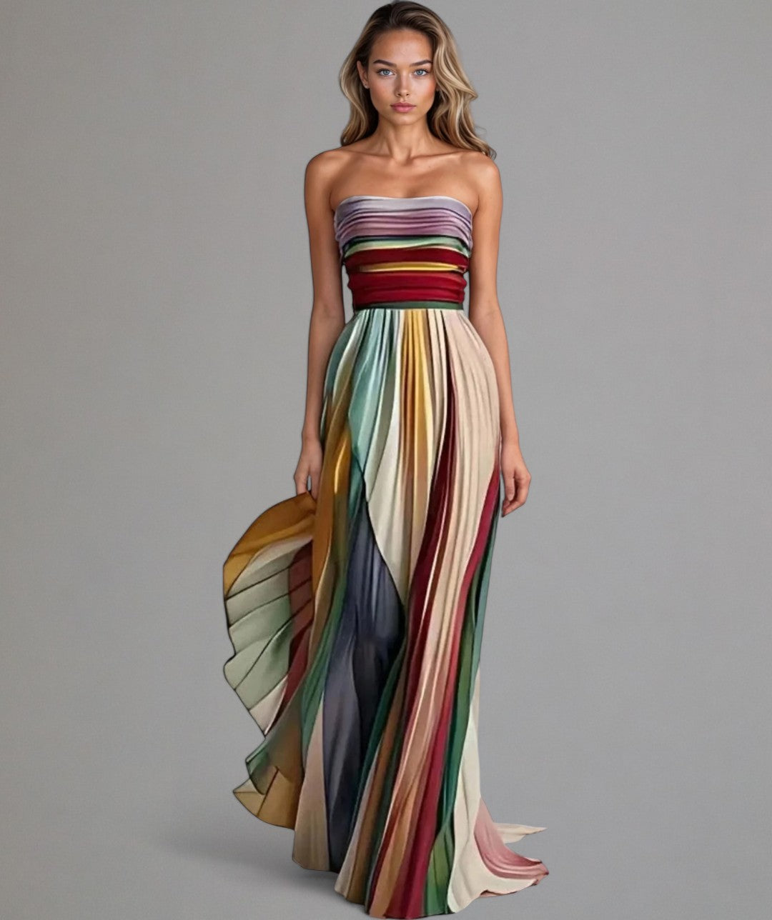 VESTIDO MAXI SIN MANGAS COLORES