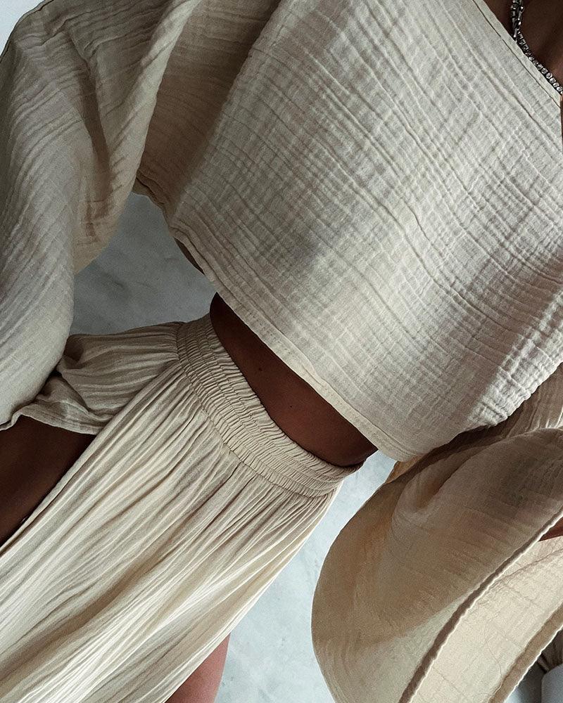 CONJUNTO CASUAL ALGODÓN LINO ABERTURA