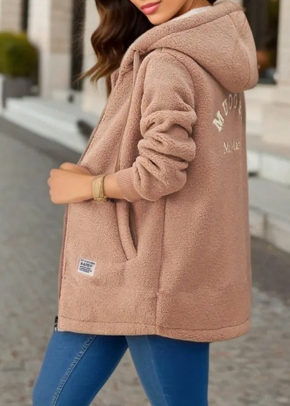 LAILA | Long teddy coat with hood and fleece lining