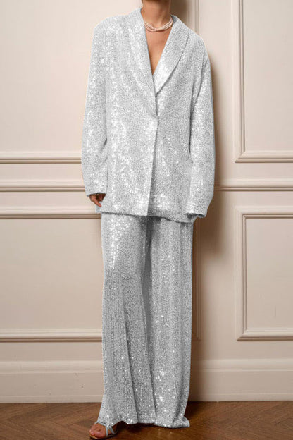 SEQUIN JACKET AND TROUSERS SET