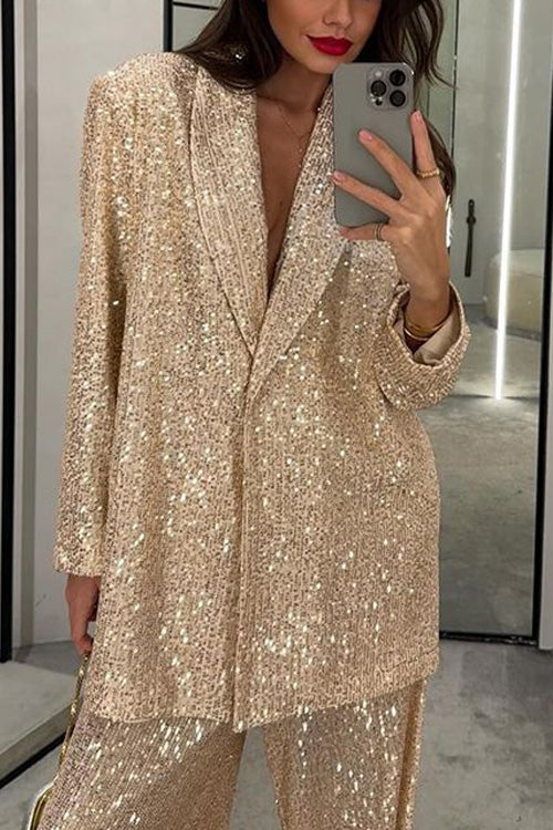 SEQUIN JACKET AND TROUSERS SET