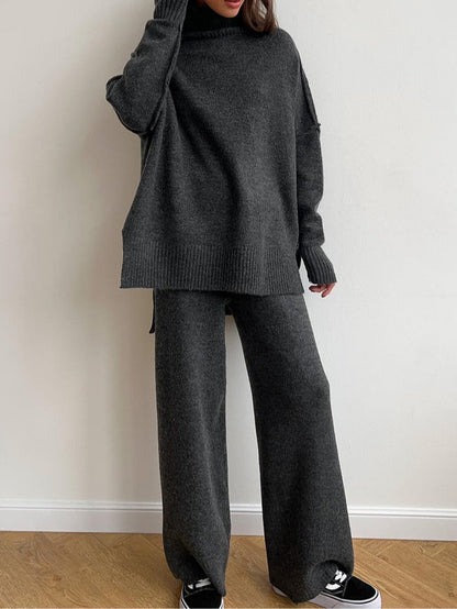 CHUNKY KNIT SET HIGH NECK