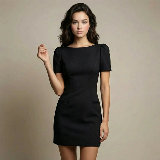 VESTIDO MINI MANGA CORTA RECTO