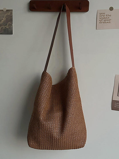 STROHTASCHE, EINSEITIG TRAGBAR