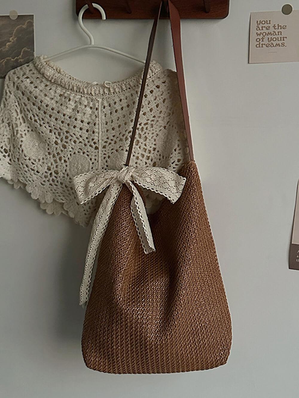 STROHTASCHE, EINSEITIG TRAGBAR