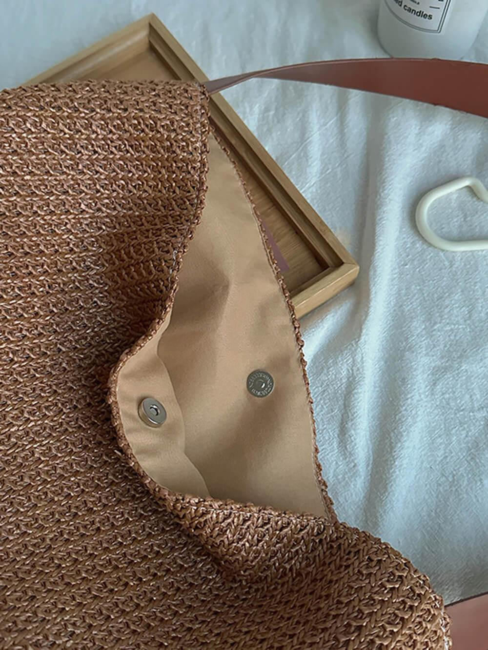 STROHTASCHE, EINSEITIG TRAGBAR