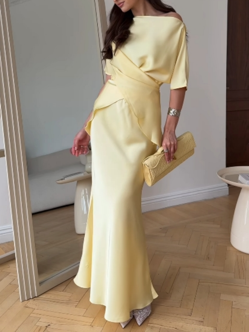 SCHULTERFREIES TOP UND ROCK-SET