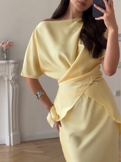 SCHULTERFREIES TOP UND ROCK-SET