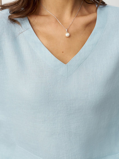 ASYMMETRICAL HEATED LINEN SHIRT