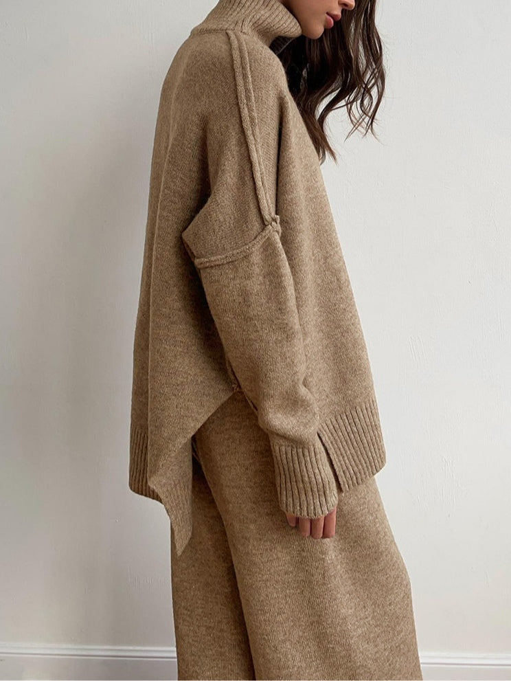 CHUNKY KNIT SET HIGH NECK