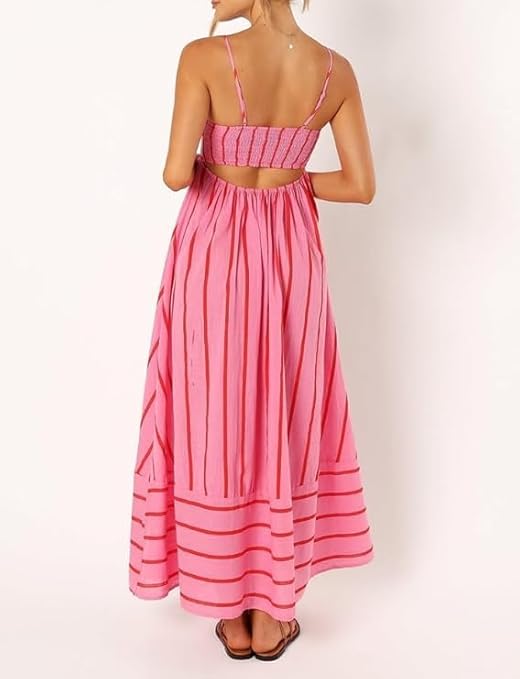 STRAIGHT NECKLINE MAXI DRESS