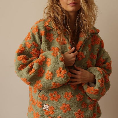 ELODIE | Pullover mit Blumenmuster aus weichem Fleece