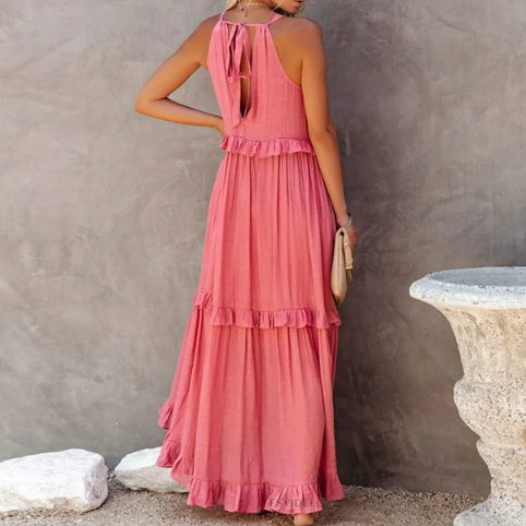 LOOSE MAXI DRESS WITH RUFFLES