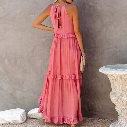 LOOSE MAXI DRESS WITH RUFFLES