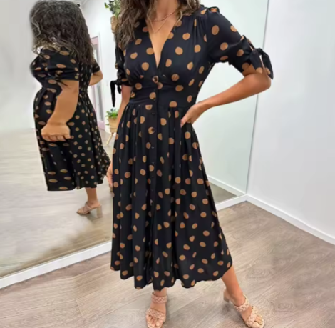 MAXIMA | Polka dot dress