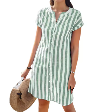 VESTIDO MINI CAMISERO MANGA CORTA