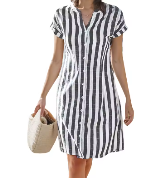 VESTIDO MINI CAMISERO MANGA CORTA