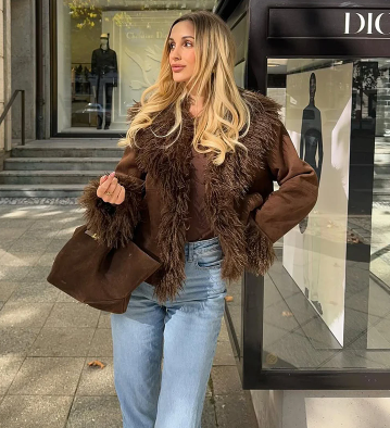 Doppelseitige Pelz-Effekt-Jacke