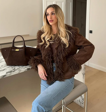 Doppelseitige Pelz-Effekt-Jacke