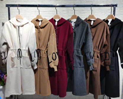 EMPIRE | Abrigo largo punto grueso con capucha