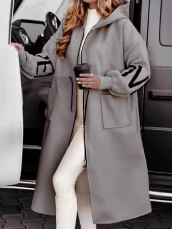 EMPIRE | Abrigo largo punto grueso con capucha