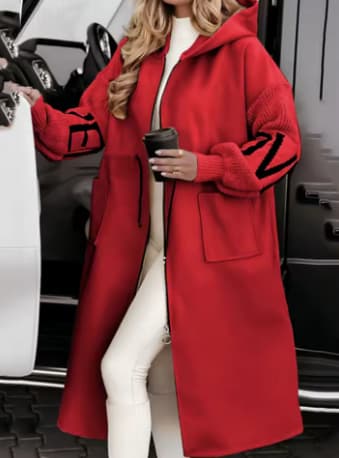 EMPIRE | Abrigo largo punto grueso con capucha