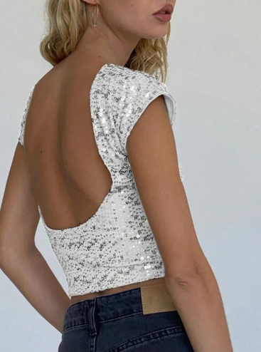 SABINA | Sequin Fitted Top