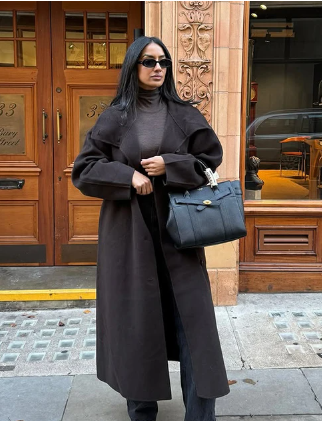 ABRIGO MEZCLA DE LANA CUELLO EMBUDO