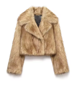 KURZE JACKE MIT PELZEFFEKT