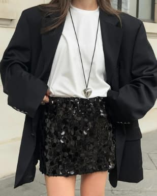 MOONLIGHT | High-waisted sequined mini skirt