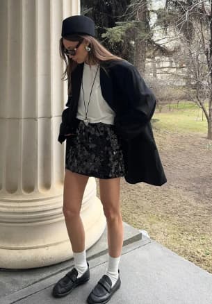 MOONLIGHT | High-waisted sequined mini skirt