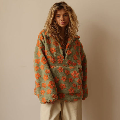 ELODIE | Pullover mit Blumenmuster aus weichem Fleece