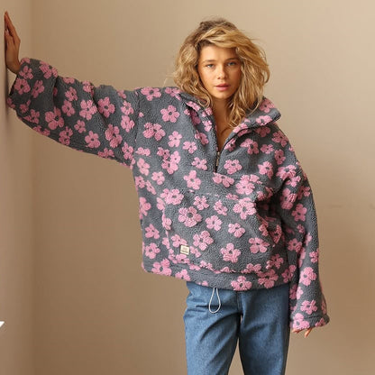ELODIE | Pullover mit Blumenmuster aus weichem Fleece