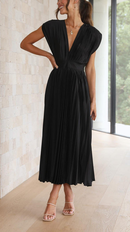 VESTIDO MIDI PLISADO ELEGANTE