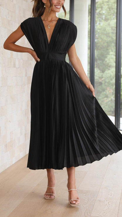 VESTIDO MIDI PLISADO ELEGANTE