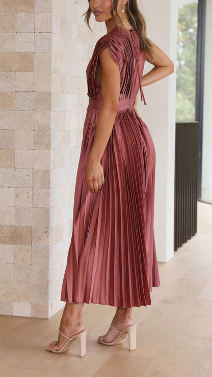 VESTIDO MIDI PLISADO ELEGANTE