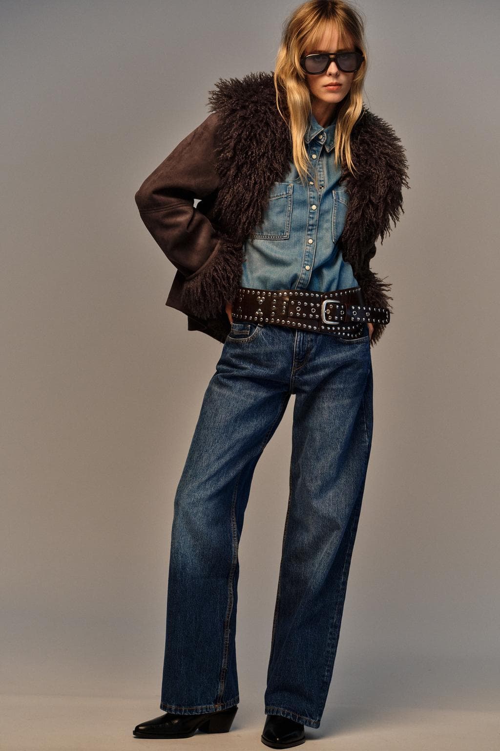 Doppelseitige Pelz-Effekt-Jacke