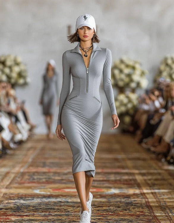 sporty midi dress SPORTY AND NICE DENIM MIDI DRESS