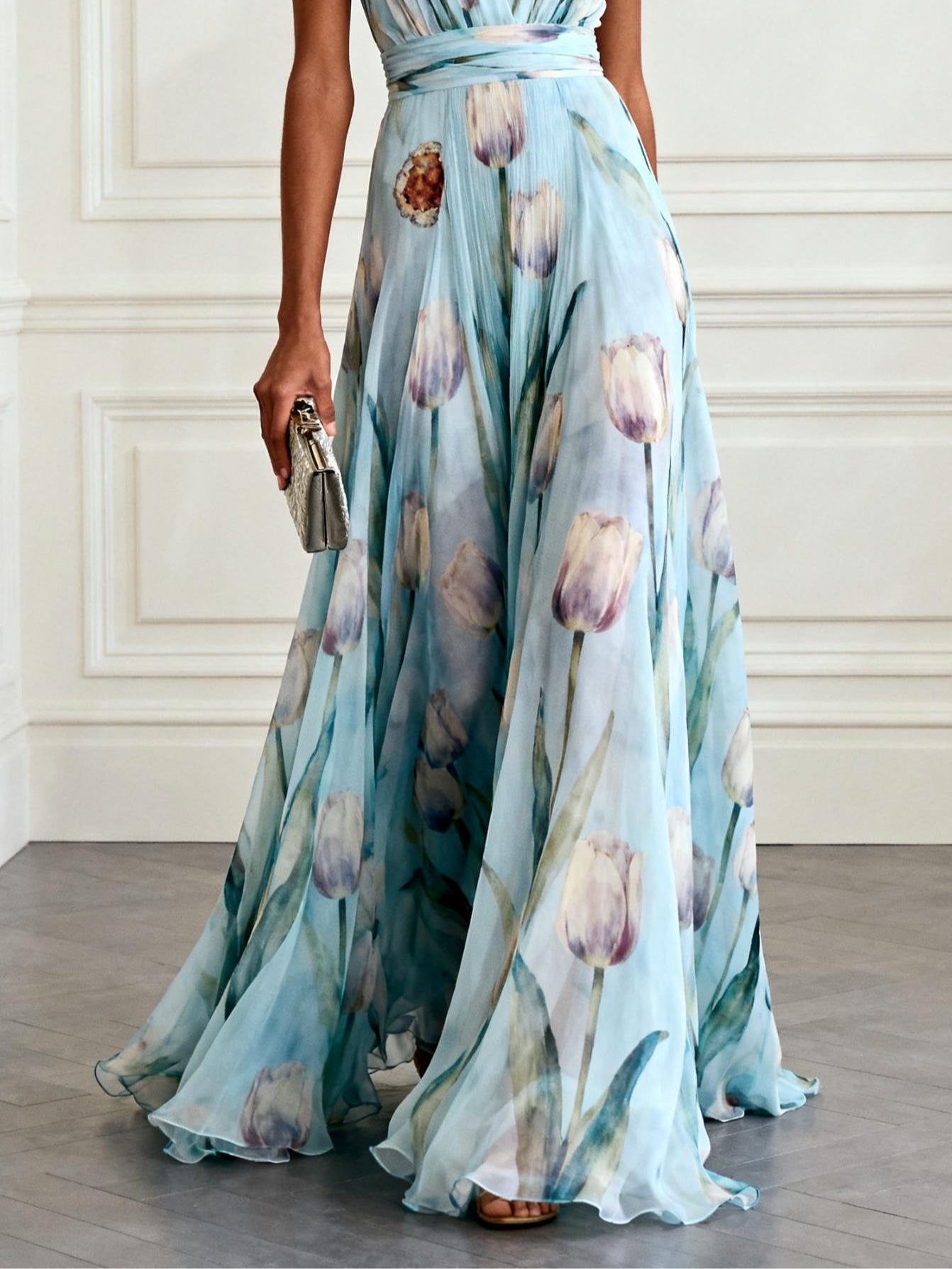 classy floral maxi dress Andrea and Leo A1336
