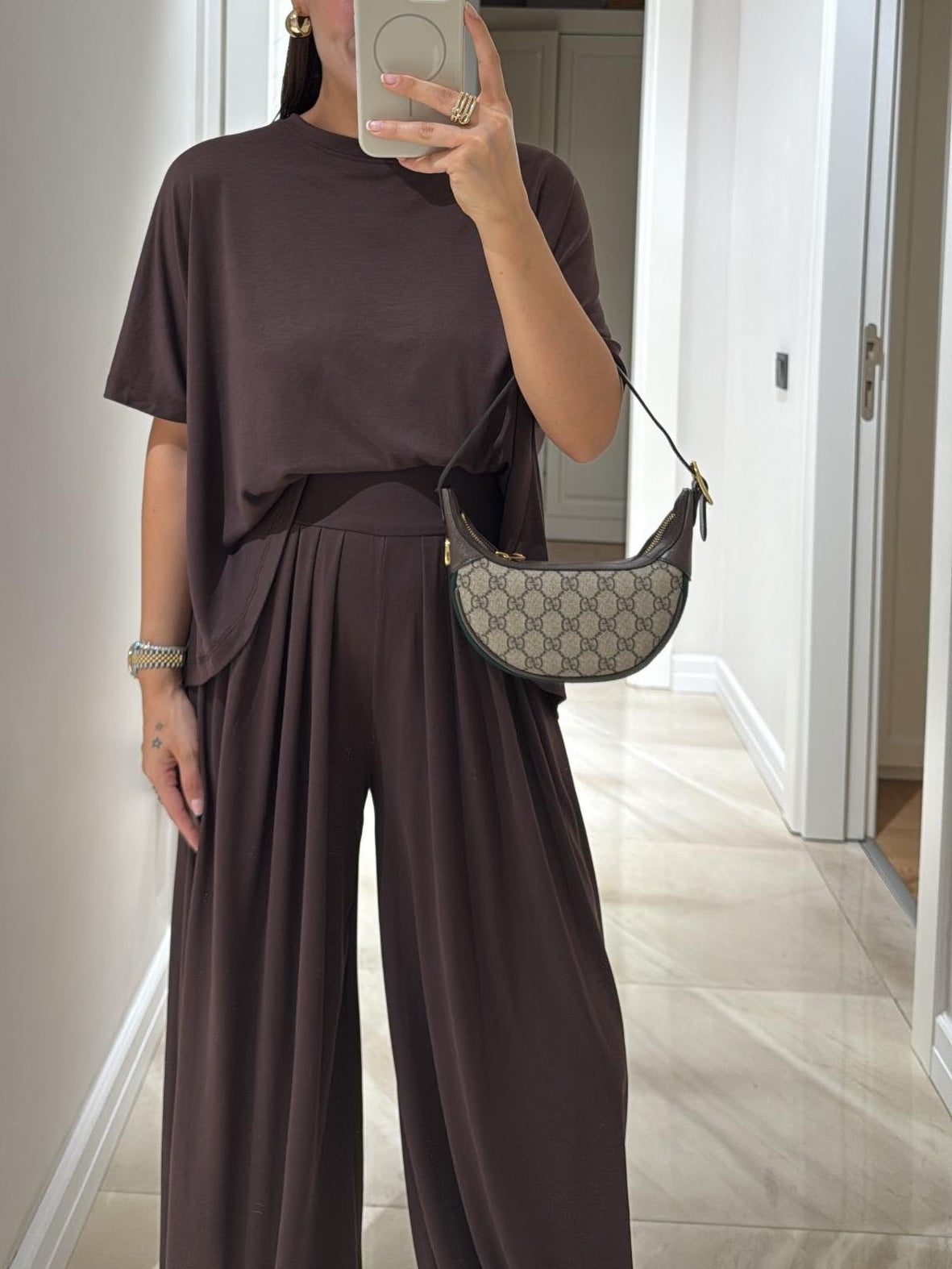 CASUAL TOP AND WIDE PANTS SET