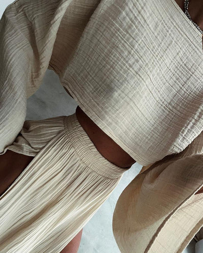 CONJUNTO CASUAL ALGODÓN LINO ABERTURA