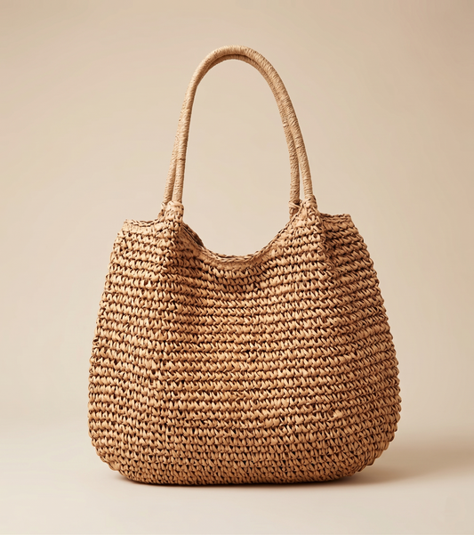 elegant brown woven bag for women large capacity versatile stylish accessory perfect for everyday use travel and casual chic outfits