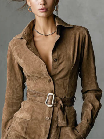 buttoned-suede-midi-dress-with-belt