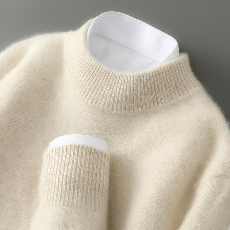 elegant cream cashmere high neck sweater for women refined feminine fashion perfect for stylish outfits office looks and special occasions